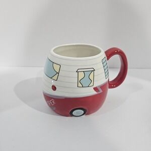 Bass Pro Shops Happy Camper ceramic mug 10oz trailer-shaped cup Retro Red 2021
